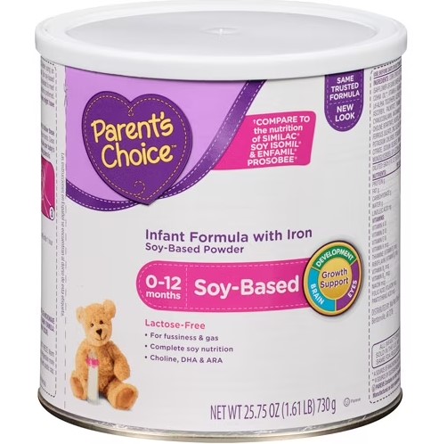 Parents choice infant formula tub